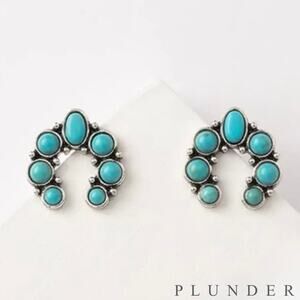 New Plunder “Annabella” Turquoise Stud Earrings (.75”)